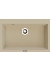 Resim Polex Cristalüx Granit Evye P-X76 Bej Tezgah Altı Ve Tezgah Üstü Mutfak Evyesi 75x50 CM 