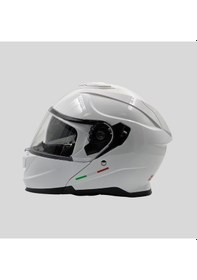 Resim Arwic AR935 Parlak Çene Açılır Ece-R 22.06 Motosiklet Kaskı Beyaz 