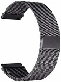 Resim Huawei Watch GT 3 Pro ile Uyumlu Titanium Hasır Metal Örgülü Ayarlanabilir Kordon, Siyah 