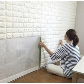 Resim Aesco 3D Tuğla Desenli Kendinden Yapışkanlı Duvar Paneli 58X38 cm 
