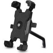 Resim Teltree Motor/git Bisikleti Telefon Tutucu, 360 Döner, Sarsıntı Emici, Pla-02 Ayna Tabanlı Siyah Siyah 