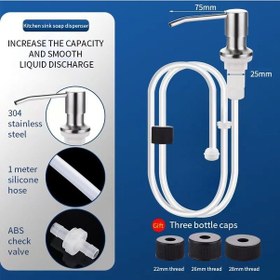 Resim Sliver-500ml Mutfak Sıvı Pompası Sabunluk Mutfak Sabunluk Siyah Lavabo Sabun Şişesi Mutfak Aracı Şişe Aksesuarları 