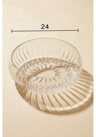 Resim Selen Concept El Yapımı Büyük Boy Cam Salata Kasesi 2'li Set Şeffaf 