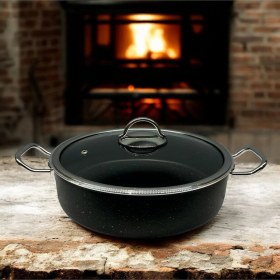 Resim Tuna House Granit Basık Tencere 26 Cm Siyah 