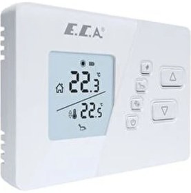 Resim E.C.A Poly Comfort 200 W Kablosuz Dijital Oda Termostatı Beyaz LCD Ekran ile Hassas Kontrol 