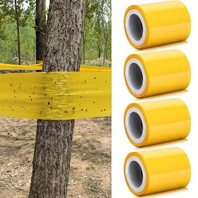 Resim 10m Sarı Çift Taraflı Böcek Kontrol Bantı - PVC, Pil Gerektirmez, Sivrisinekler, Kelebekler, Püsküller için Etkili | Bahçeler, Avlular ve Meyve Ağaçları için Dış Mekan ve İç Mekan Kullanımı için İdeal 