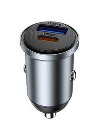 Resim Wiwu Wi-cc030 Nano Lite Type-c + Usb-a Hızlı Şarj Akım Korumalı Araç Şarj Aleti Pd Ve Qc3.0 35w Gri 