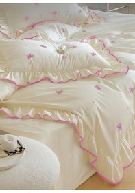 Resim Uçkan Home %100 Pamuk Soft Elegance Tek Kişilik Nevresim Seti Pembe --UH-00058 