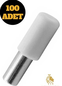 Resim HOMELION 100 ADET Beyaz Plastik Başlı Dolap Raf Pimi | Ayarlanabilir Raf Taşıyıcı | Mobilya Raf Destek Pimi 