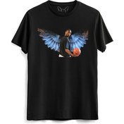 Resim Alfa Tshirt Kobe Bryant Resimli Baskılı Çocuk Siyah Tshirt 