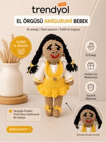 Resim ELUNE İSTANBUL Elune Milano & İstanbul El Örgüsü Amigurumi Kız Bebek - Özel Tasarım Dekoratif Oyuncak 
