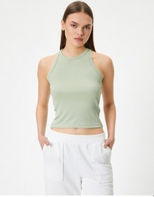 Resim Koton Spor Atlet Bisiklet Yaka Ribanalı Slim Fit Yeşil 4sak30092nk 