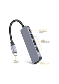 Resim USB Type C 3.1 To Hdmi USB-C / 3X USB 3.0 Hub Çevirici Adaptör 