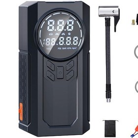 Resim Taşınabilir Hava Kompresörlü Atlama Marşı 8000mah Araç Aküsü 