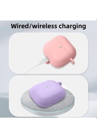 Resim Apple Uyumlu AirPods4 Silikon Koruyucu Kılıf + Kanca Kırmızı 