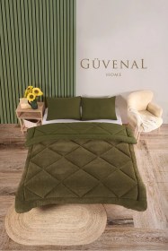 Resim Elite Wellsoft Çift Kişilik Çift Taraflı Yastık Kılıflı Lüx Yorgan Seti Yorgan Uyku Seti Çeyiz Yeşil 