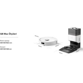 Resim Roborock Q8 Max + LiDAR Navigasyon, 5500Pa Güçlü Vakum, Mop Özellikli Robot Süpürge 