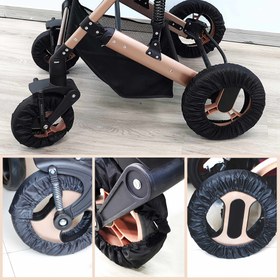 Resim 4 Adet - Çocuk Arabası Tekerlek Kılıfları, Poliester Malzeme, Dışarıda Temizliği Koruma Kolaylığı, 17.02cm ile 25.91cm Boyutlu Tekerleklere Uyar 