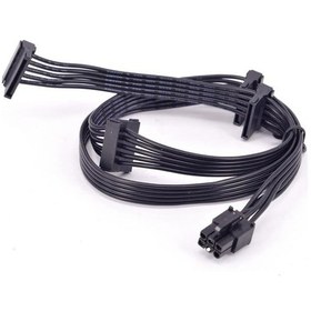 Resim 6 Pin Modüler Power Supply Kablosu 4x15 Sata Power Kablo 85cm 