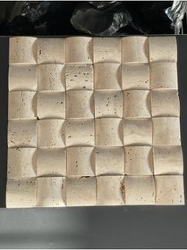 Resim Polen Stone Hasır Model Light Traverten Fileli Duvar Kaplama Doğal Taş 