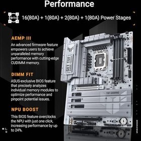 Resim Asus Tuf Gamıng Z890-PRO Wıfı Intel Z890 LGA1851 Ddr5 9066 Dp HDMI 2xusb4 4x M2 Usb3.2 Wifi 7 + Bt Aura Rgb 2.5gbit Lan Atx (Tuf Gamıng Z890-PRO Wıfı) Anakart 