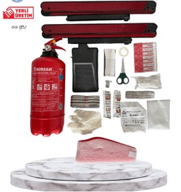 Resim Millenmax Lüx Trafik ve İlk Yardım Seti - Muayene Uyumlu 2 KG Araç Yangın Tüpü 