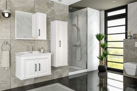 Resim Aquanil Beyaz Milano 80 cm Banyo Dolabı Takımı (41200020218) 