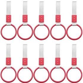 Resim Araç İçi Tutamaç Yuvarlak El Tutamağı Askı Fonksiyonel Tofaş Dolmuş Otobüs Ofis Ev Kırmızı 10 Adet 