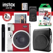 Resim Instax Neo 90 Classic Kırmızı Fotoğraf Makinesi ve Hediye Seti Instax