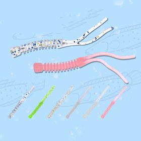 Resim 10 adet Çift Renkli Yumuşak Balıkçılık Yemleri, Bas Balıkçılığı için Kabartmalı Tasarımlı 5cm Silikon Voblerlar - Karışık Renkler (Mavi, Beyaz, Pembe, Yeşil), Balıkçılık Aksesuarları | Çift Renkli Yem | Esnek Balıkçılık Yemleri, Üst Su Balıkçılık Yemleri 