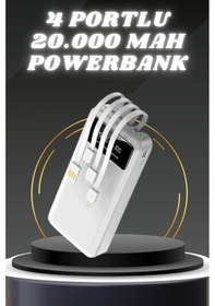 Resim Dayanıklı Ve Şık 20.000 Mah Powerbank 4 Usb Çıkışlı Taşınabilir Tasarım Çok Renkli 