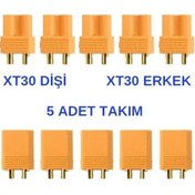 Resim -xt30 Batarya Konnektör Dişi Erkek Takım Soket Lipo 5 Adet 