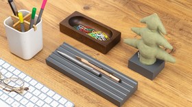 Resim Kayigo Woody Gri Üçlü Ofis Seti -Yeşil Çam 