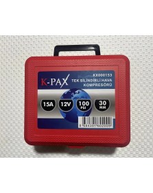 Resim K-Pax Tek Silindirli Hava Kompresörü 12 V 100 Psı 15A 30MM KOD:KX000153 