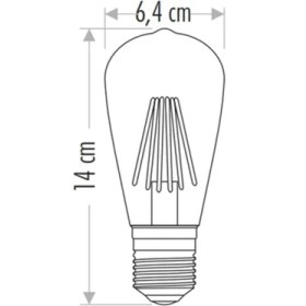 Resim Cata Ct 4284 Rustik 6W LED Ampul Amber 2700K E27 Duy 