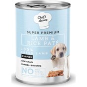 Resim Chef's Choice Pate Lamb Puppy Kuzulu Düşük Tahıllı Yavru Köpek Konservesi 6 x 400 G 