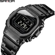 Resim Hanyang Siyah Sanda Moda Spor Saat G-Tipi Askeri Saat Erkek Paslanmaz Çelik Iş Su Geçirmez Elektronik Saat Relogio Masculino (Yurt Dışından) 