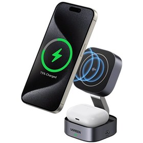 Resim Ugreen 2 İn 1 Magsafe Kablosuz Hızlı Şarj Standı 