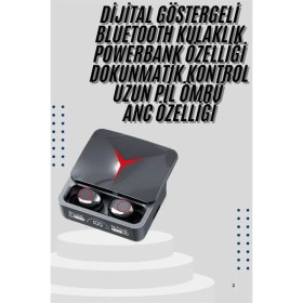 Resim Techno Stock Kablosuz Bluetooth Kulaklık Powerbank Özellikli Göstergeli Hd Mikrofon 