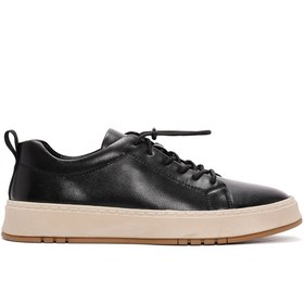 Resim Derimod Erkek Siyah Bağcıklı Kalın Tabanlı Deri Sneaker 26SFD691018 