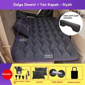 Resim Yuanbao Araba Araba Yatağı Şişme Yatak Araba Arka Egzoz Hava Yatak Seyahat Açık Şişme Yatak-Gri (Yurt Dışından) 