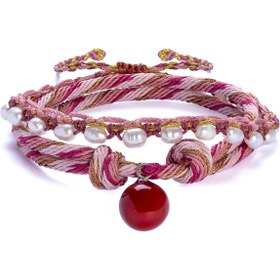 Resim Bubble Pearl Anklet Sets - Red 