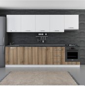 Resim Minar 300 Cm Mutfak Dolabı Beyaz Dore 300-D12 Beyaz 