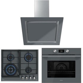 Resim Teka HLB 8600 ST - GZC 64320 XBC ST - DLV 68660 ST TOS Urban Serisi Gri Ankastre Set 