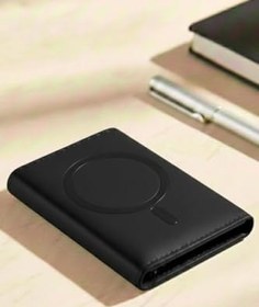 Resim CONSTRAIN - MagSafe ile uyumlu Deri Kartlık Cüzdan - Premium Seri Stand Özellikli Kart Bölmeli - SİYAH 