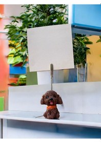 Resim Kahverengi Sevimli Kawaii Köpek Fotoğraf Not Tutucu Kahverengi 