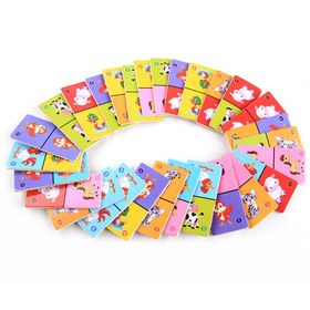 Resim Wooden Solitaire Animal Domino Kids - Photo Color 