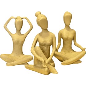 Resim Abstract Yoga Figurines Set of 3, Zen Art Sculptures, Yoga Pose Tabletop Decor, Meditation Sculpture set, Yoga Figurine, Meditation Figurine, Yoga Sculpture, Yoga Statue - Object-4 