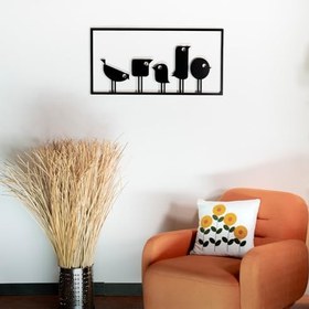 Resim Sezart Minik Kuşlar Metal Duvar Tablosu Gri 98,5 x 49 