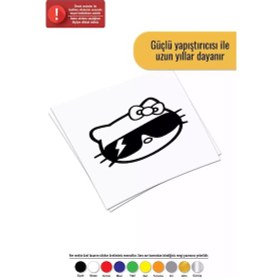 Resim Hello Kitty Cool - Araç, Oto, Laptop, Duvar Uyumlu Sticker 20 16 Cm 